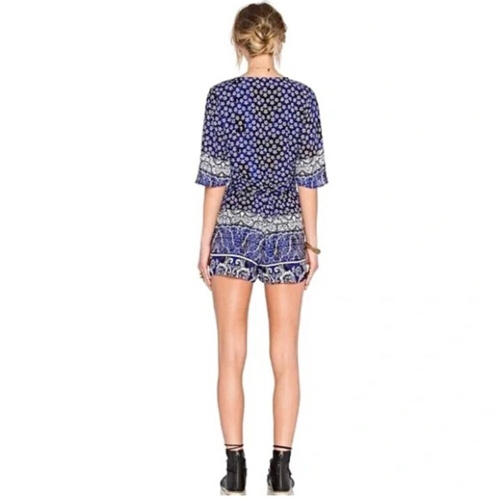 Lovers + Friends Isabelle Romper in Royal Scarf Size Small - Picture 2 of 9